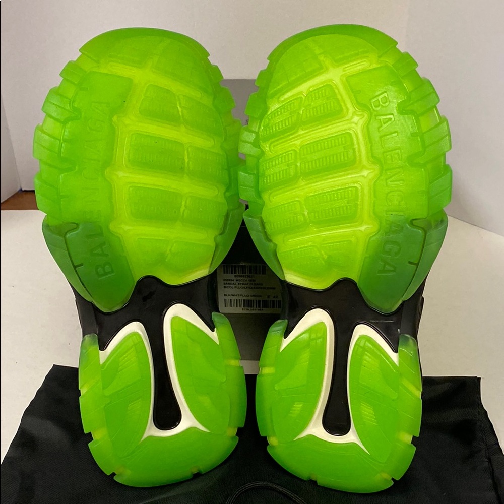 Balenciaga Black and white fluorescent Green Sandals woman’s size 9 - Picture 6 of 14